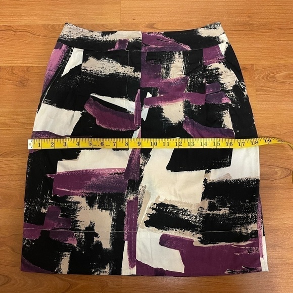 MAX MARA weekend line cotton purple geometric patterned midi skirt - Picture 7 of 9